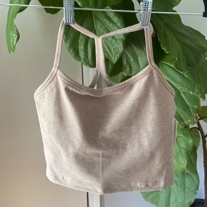 Spacedye Slim Racerback Cropped Tank in Chai